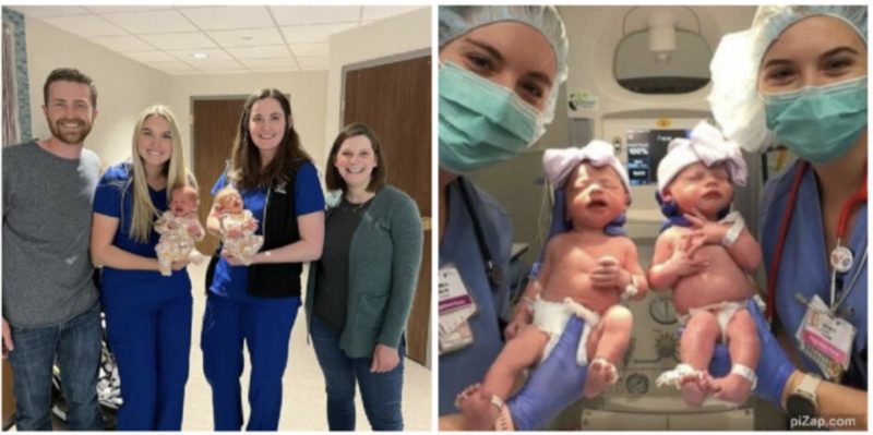 Ha dato alla luce gemelle e ha scoperto che loro avrebbero portato gli stessi nomi delle infermiere che l'avevano assistita durante il parto