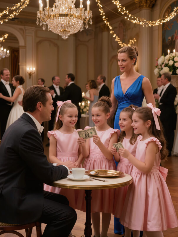 A widower sat quietly at a wedding... until four little girls offered him $1 to pretend to be their father—and what happened next changed everything.