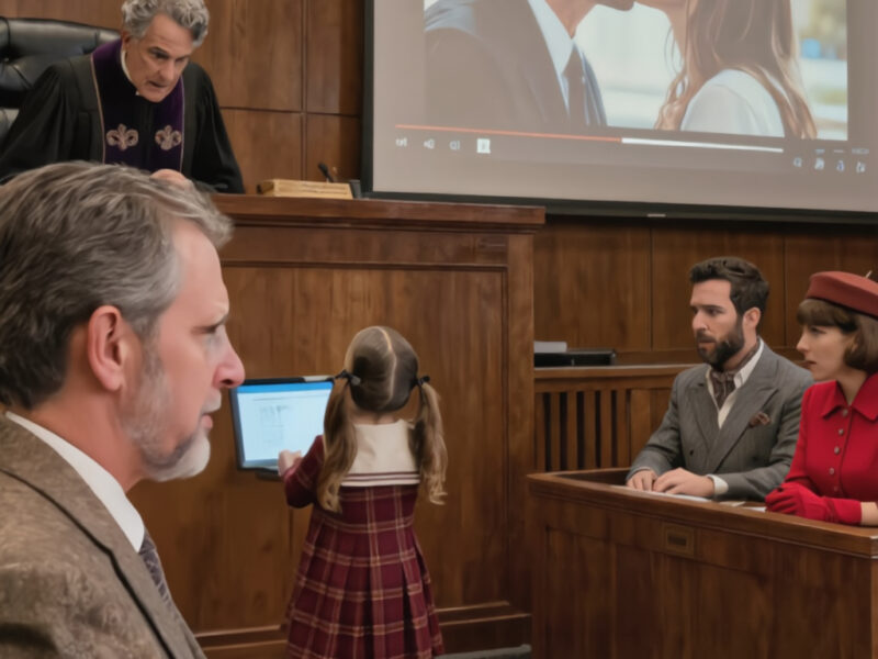 Mano vyras man pranešė, kad nori skirtis… bet teisme mūsų 10-metė dukra staiga atsistojo ir pasakė: „Jūsų garbė… ar galiu parodyti kai ką, ko mano mama nežino?“