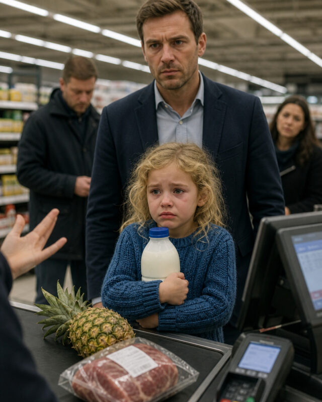 Aštuonerių metų mergaitė paprašė manęs nupirkti pieno jos broliui… Kitą dieną vyras, stovėjęs eilėje už jos, pasirodė prie mano namų su apsauga...