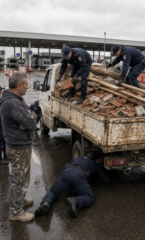 Kiekvieną dieną vyras kirsdavo sieną senu sunkvežimiu, prikrautu statybinių atliekų. Muitinės pareigūnai nuolat kruopščiai tikrindavo jo krovinį, įsitikinę, kad jis gabena kontrabandą… Tačiau kai tiesa pagaliau išaiškėjo, visi liko be žado