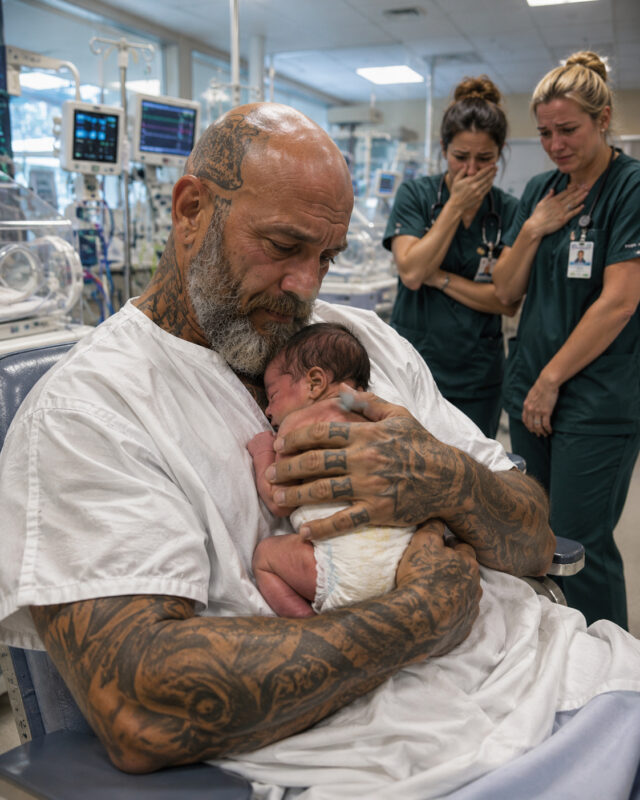 Visas neonatologijos skyrius nutilo, kai tatuiruotas baikeris paprašė leisti jam paimti ant rankų kūdikį, kurio niekas nebuvo atėjęs aplankyti jau kelias dienas. Po kelių valandų slaugytoja pastebėjo jo riešą…