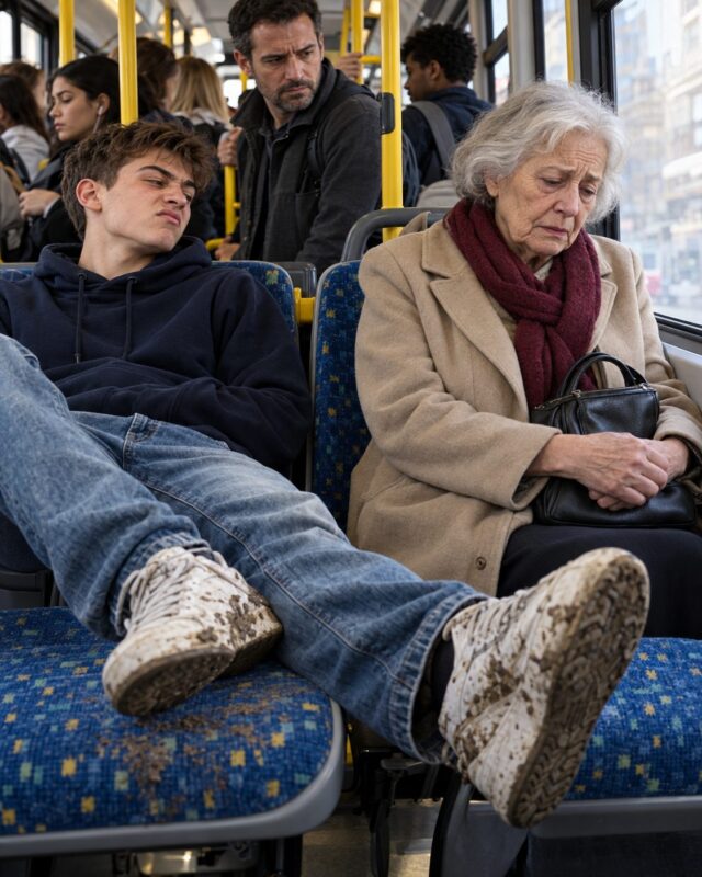 Viešajame transporte jaunuolis užkėlė purvinus batus ant sėdynės ir nepagarbiai elgėsi su pagyvenusia moterimi... Tačiau įsikišus vienam keleiviui, viskas netikėtai pasikeitė...